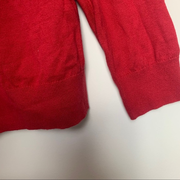GAP Cotton Cashmere Red Long Sleeve Crew Neck Shirt - Picture 4 of 7